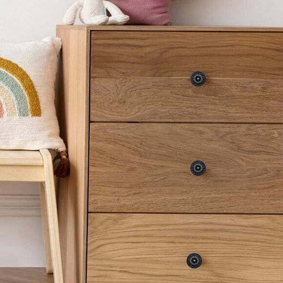 Pull Handle Metal Flower Shape Cabinet Drawer Door Knob Bronze Tone Pack of 6 - Picture 5 of 5